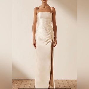 Shona Joy La Lune Ruched Maxi in Cream